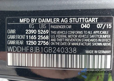 2016 Mercedes-Benz E 350 4Matic из США, поврежденный, VIN WDDHF8JB1GB240338